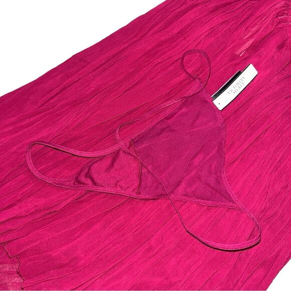 Victoria’s Secret Pleated Embellished Babydoll Set Claret Red Size Large - Picture 4 of 6